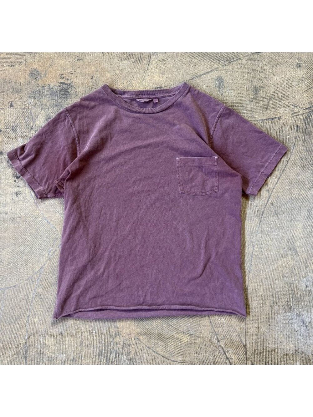 Dana Lee Maroon Garment Dyed Heavyweight Cropped Tee Large